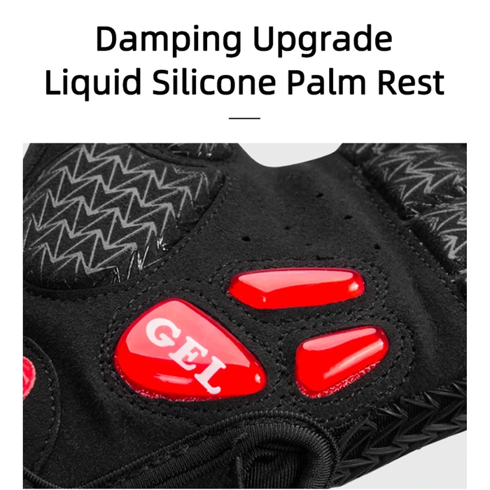 Rękawiczki rowerowe Rockbros S169BR L z wkładkami żelowymi - czarno-czerwone