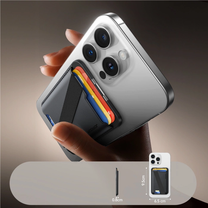 Portfel magnetyczny Joyroom JR-ZS432 kompatybilny z MagSafe - czarny