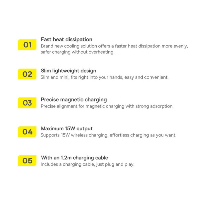 Baseus Simple Mini3 ładowarka magnetyczna MagSafe Qi 15W niebieska