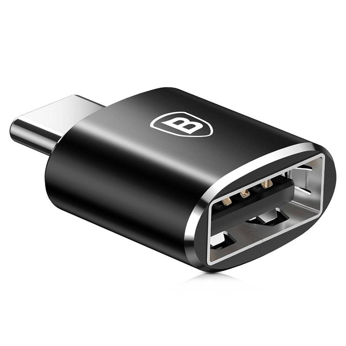Baseus adapter przejściówka ze złącza USB na USB Typ C OTG czarny (CATOTG-01)