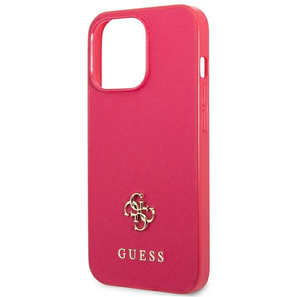 Etui GUESS Apple iPhone 13 Pro Max Saffiano 4G Small Metal Logo Różowy Hardcase