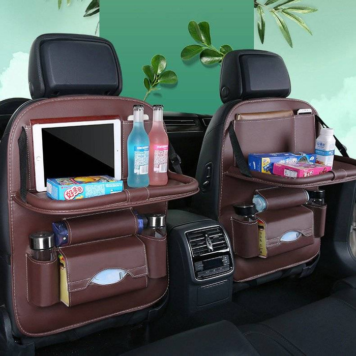 Organizer samochodowy na fotel siedzenie ochraniacz osłona na fotela półka mini stolik do auta czarny
