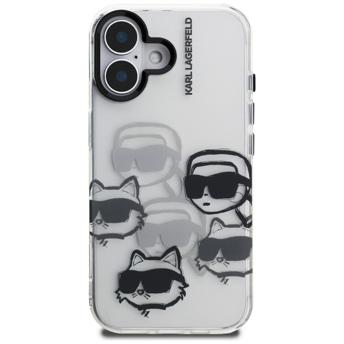 Etui Karl Lagerfeld iPhone 16 IML Multi K&C Head Pattern Przezroczysty