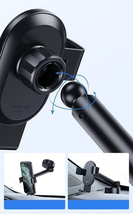 [PO ZWROCIE] Baseus teleskopowy grawitacyjny uchwyt samochodowy na szybę deskę rozdzielczą czarny (SUYL-JY01)