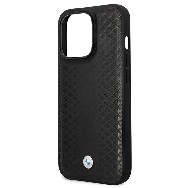 Etui BMW BMHCP14L22RFGK iPhone 14 Pro 6.1" czarny/black Leather Diamond Pattern Case