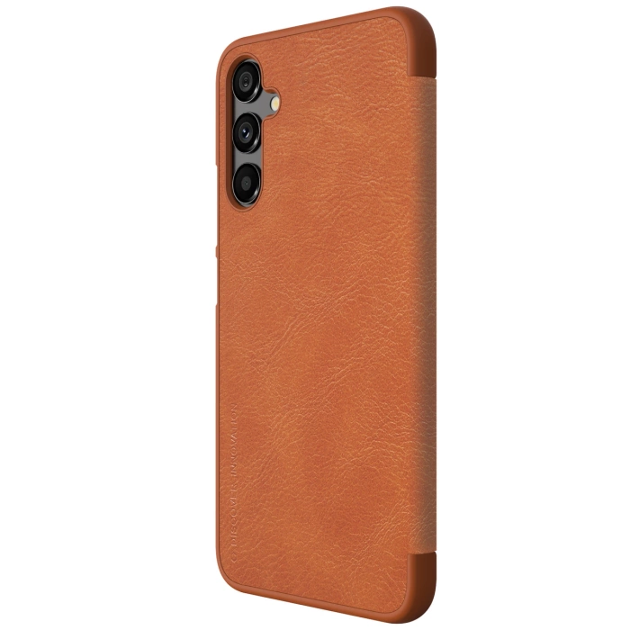 Skórzane etui do Samsung Galaxy A34 5G z klapką portfel Nillkin Qin Leather - brązowe