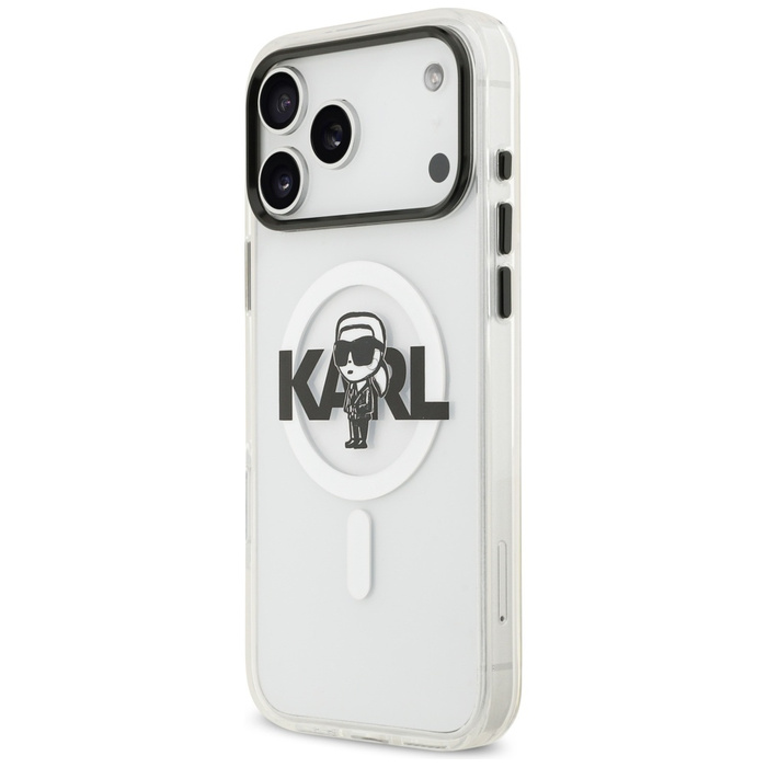 Etui Karl Lagerfeld IML Karl Sketch Logo MagSafe do iPhone 17 Pro Max przezroczysty