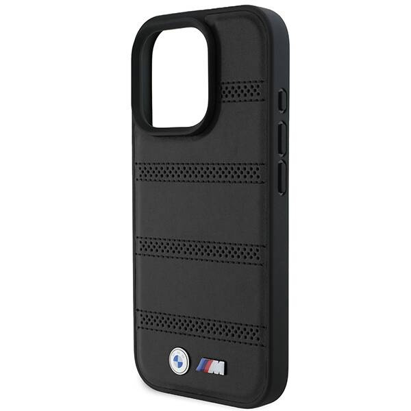 Etui BMW iPhone 16 Pro 6.3" czarny/black hardcase M Perforated And Stitched Line MagSafe