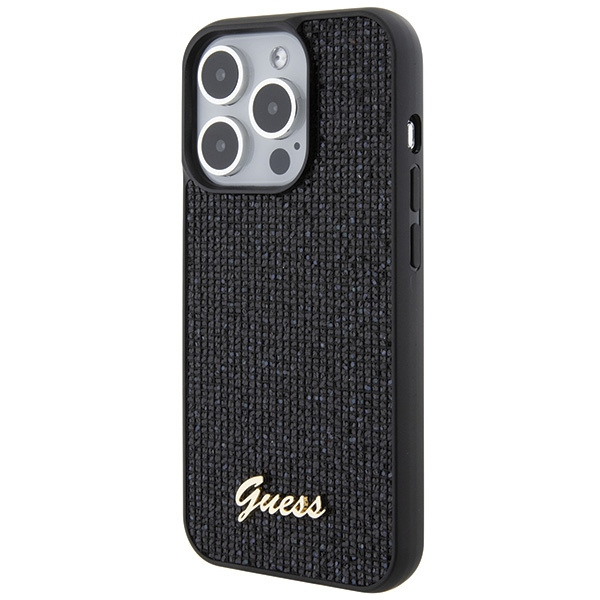Etui Guess GUHCP15LPMSDGSK iPhone 15 Pro 6.1" czarny/black hardcase Disco Metal Script Case