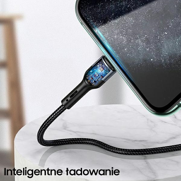 USAMS Kabel pleciony U55 lightning for set U55 zielony/green 1m SJ448USBSG02 (US-SJ448)