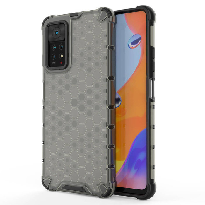 Etui Honeycomb pancerny pokrowiec z żelową ramką Xiaomi Redmi Note 11 Pro+ / 11 Pro czarny