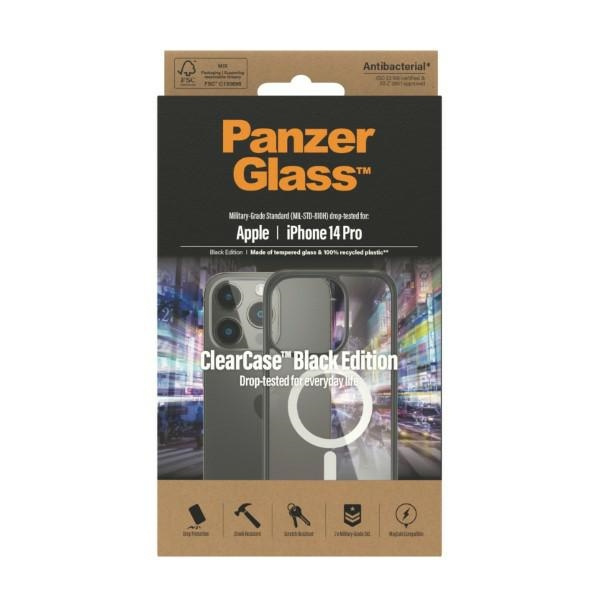 Etui PanzerGlass ClearCase MagSafe iPhone 14 Pro 6,1" Antibacterial czarny/black 0414
