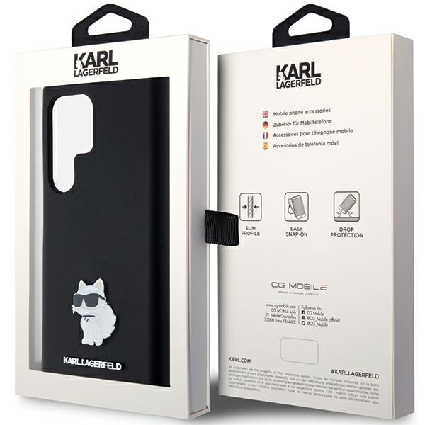 Etui Karl Lagerfeld KLHCS23LSMHCNPK Galaxy S23 Ultra S918 czarny/black hardcase Silicone Choupette Metal Pin