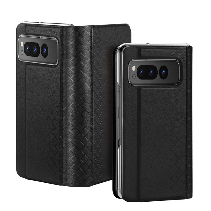 Etui Skórzane etui z klapką i portfelem do Google Pixel Fold Dux Ducis Bril - czarne