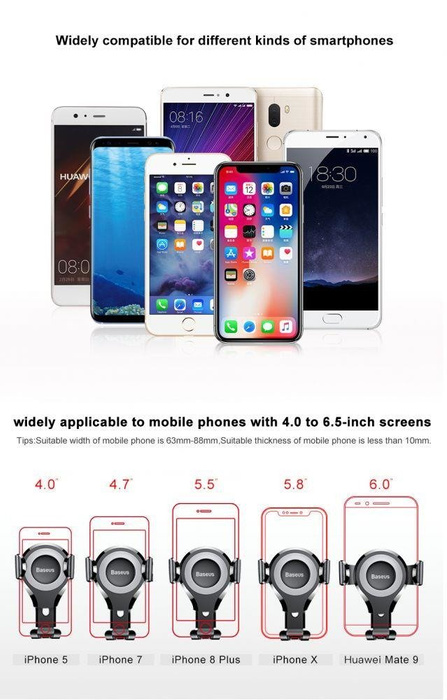 Uchwyt Na Kokpit BASEUS Osculum Gravity CAR Czarny