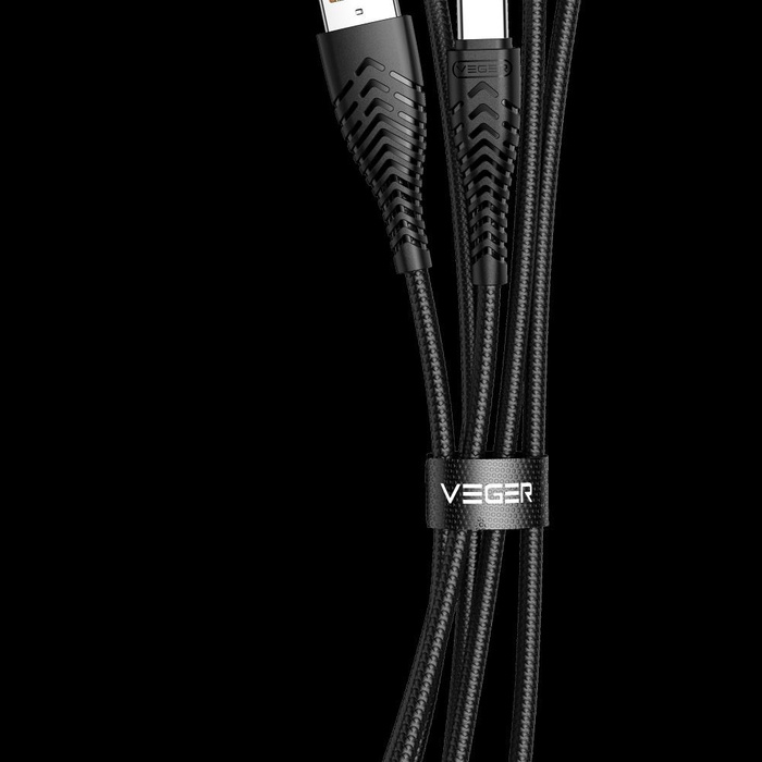 VEGER kabel USB A do Typ C 2,4A V104 1,2 m czarny