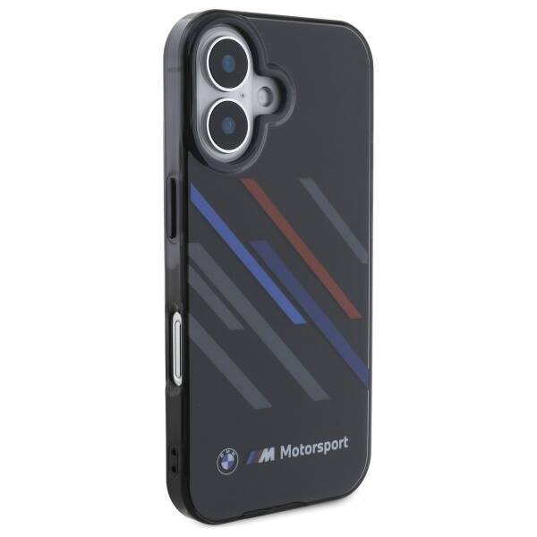Etui BMW iPhone 16 Plus 6.7" czarny/black hardcase Motosport IML Random Stripes