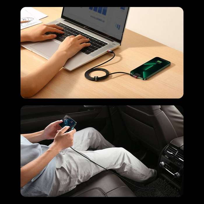 Baseus MVP 2 Elbow kątowy kabel przewód Power Delivery z bocznym wtykiem USB Typ C / Lightning 1m 20W czerwony (CAVP000220)