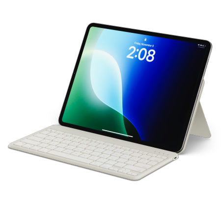 Satechi OntheGo Keyboard - bezprzewodowa klawiatura do trzech urządzeń z podstawką na smartfon/tablet (sand)