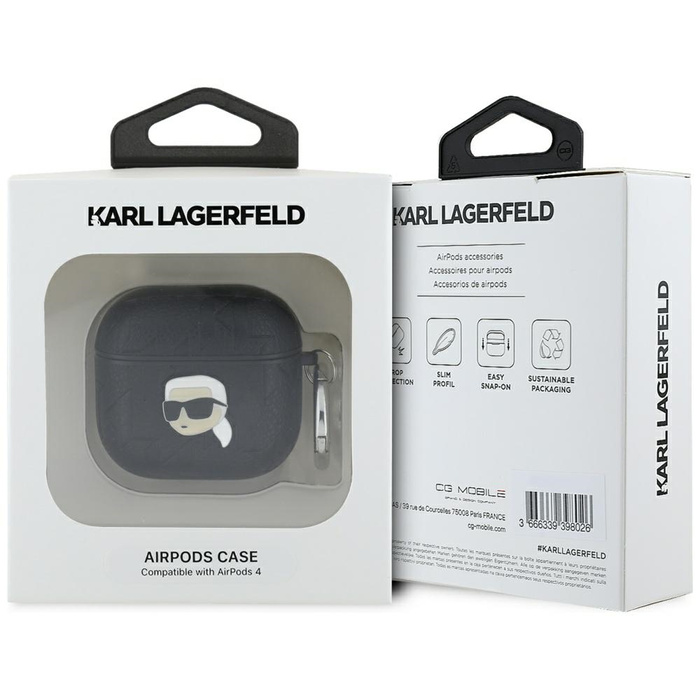 Etui Karl Lagerfeld Monogram Karl Head    do AirPods 4 czarny