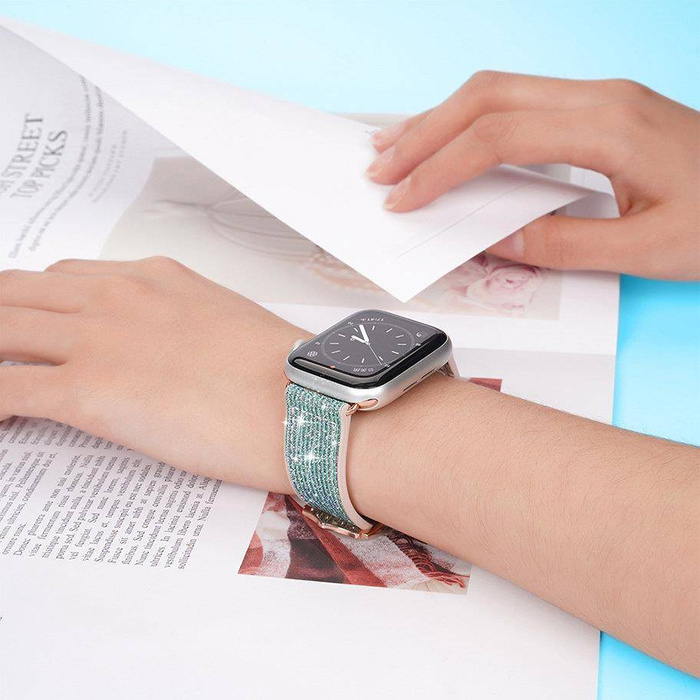 Dux Ducis Strap pasek do Watch 7 / 6 / 5 / 4 / 3 / 2 / SE (41 / 40 / 38mm) opaska bransoleta bransoletka niebieski (Sparkle Version)