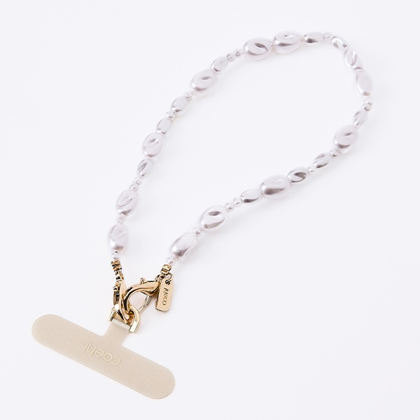 UNIQ Coehl Perla Handstrap uniwersalny   sznurek do telefonu na rękę biały/white pearl
