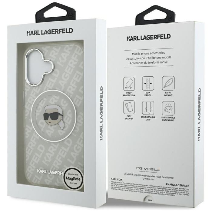 Etui Karl Lagerfeld IML Karl Head Logo   MagSafe do iPhone 17 szary