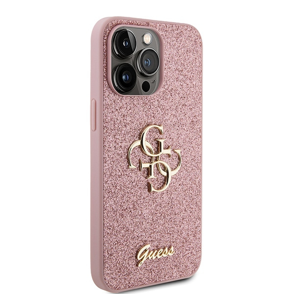 Etui Guess GUHCP15LHG4SGP iPhone 15 Pro 6.1" różowy/pink hardcase Glitter Script Big 4G Case