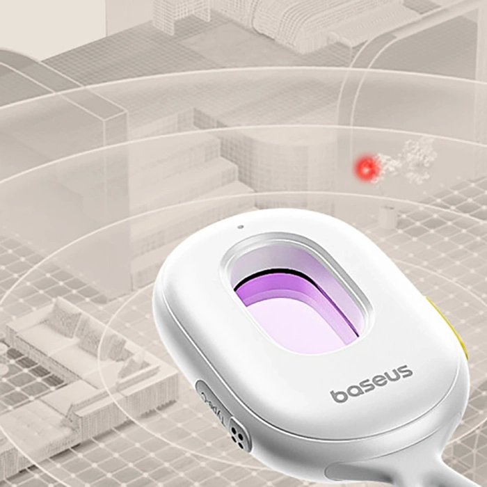 Wykrywacz ukrytych kamer Baseus Heyo Series II z alarmem i mini latarką + kabel Baseus Simple USB-A - USB-C – biały