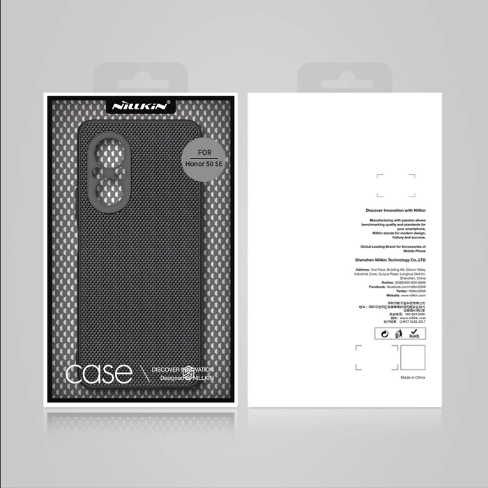 Nillkin Textured Case wytrzymałe wzmocnione etui z żelową ramką i nylonem na tyle Honor 50 SE czarny