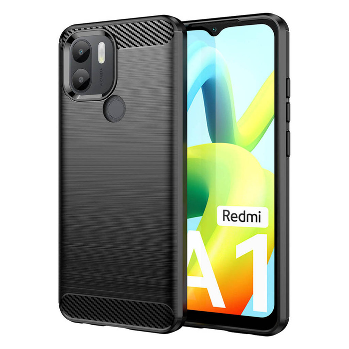 Etui Carbon Case etui do Xiaomi Redmi A1+ elastyczny silikonowy karbonowy pokrowiec czarne Case