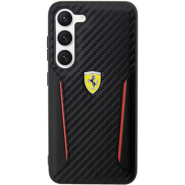 Etui Ferrari FEHCS23MNPYK S23 Plus S916 czarny/black hardcase Carbon Contrast Edges