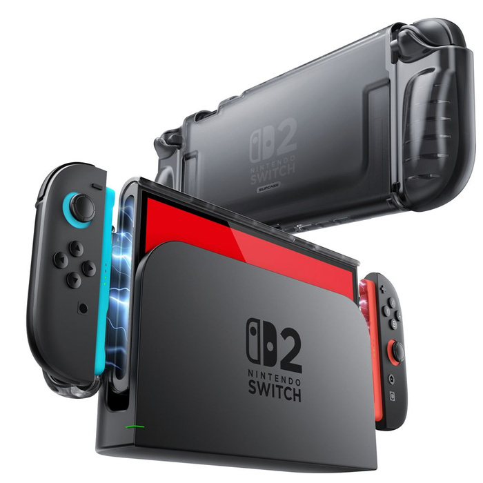 SUPCASE CRYSTAL CASE NINTENDO SWITCH 2 FROST BLACK