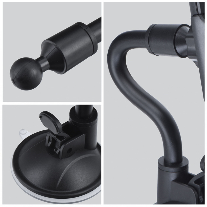 Uchwyt na telefon do samochodu uniwersalny Forcell F-Grip Carbon Bracket ramię 17cm do szyby czarny