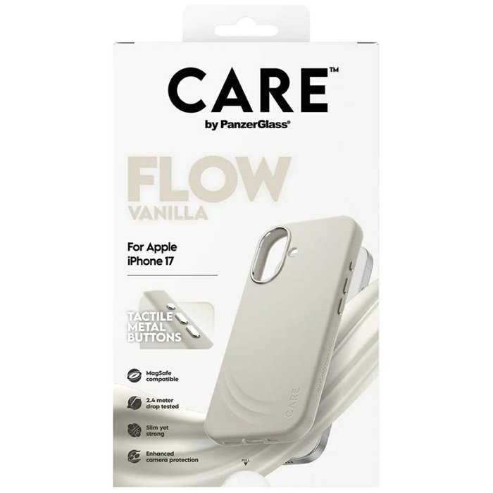 Etui CARE by PanzerGlass FLOW MagSafe do iPhone 17 waniliowy