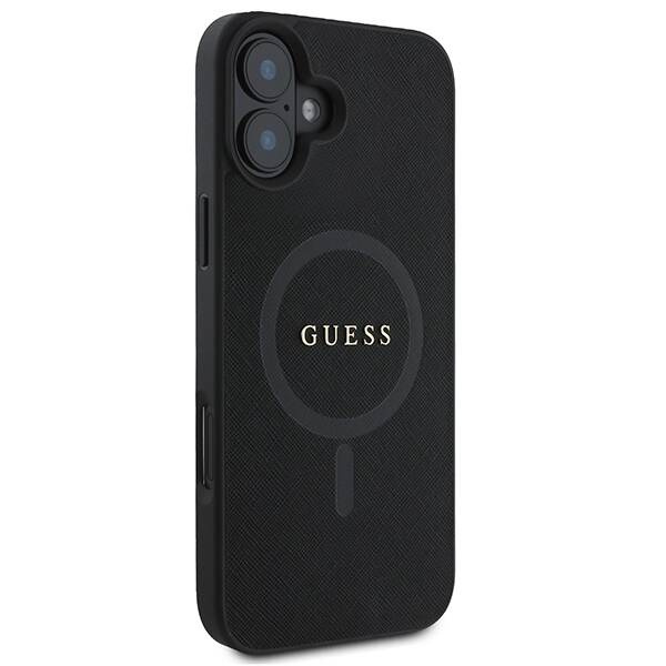 Etui Guess iPhone 16 Plus czarny/black HC MagSafe PU Saffiano Classic Logo