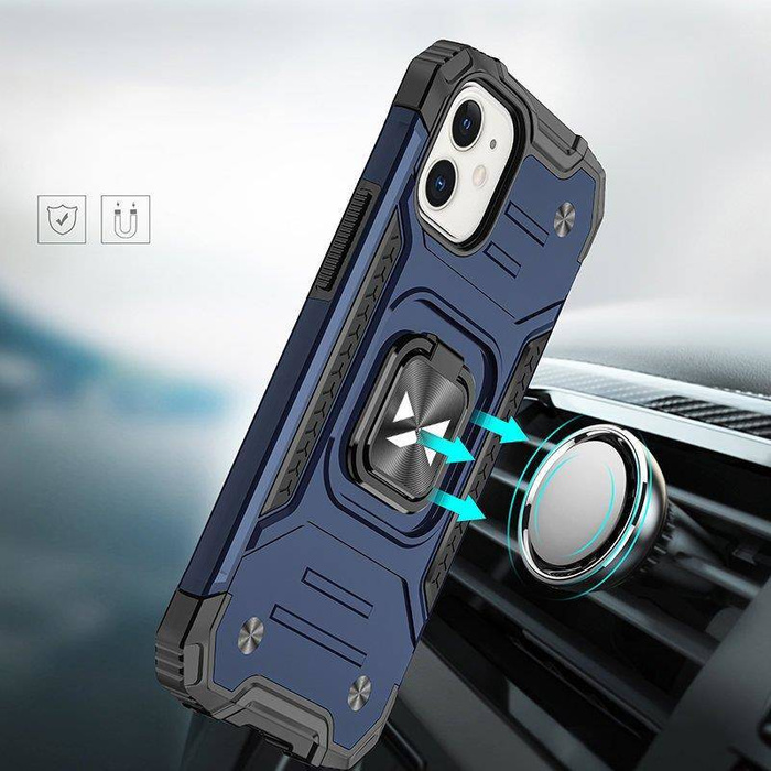 Etui Wozinsky Ring Armor etui iPhone 14 Plus pancerny pokrowiec uchwyt magnetyczny ring niebieskie Case