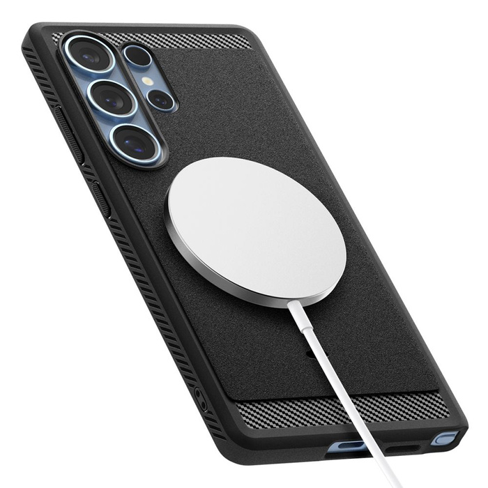 ETUI SPIGEN RUGGED ARMOR MAG MAGSAFE SAMSUNG GALAXY S25 ULTRA MATTE BLACK