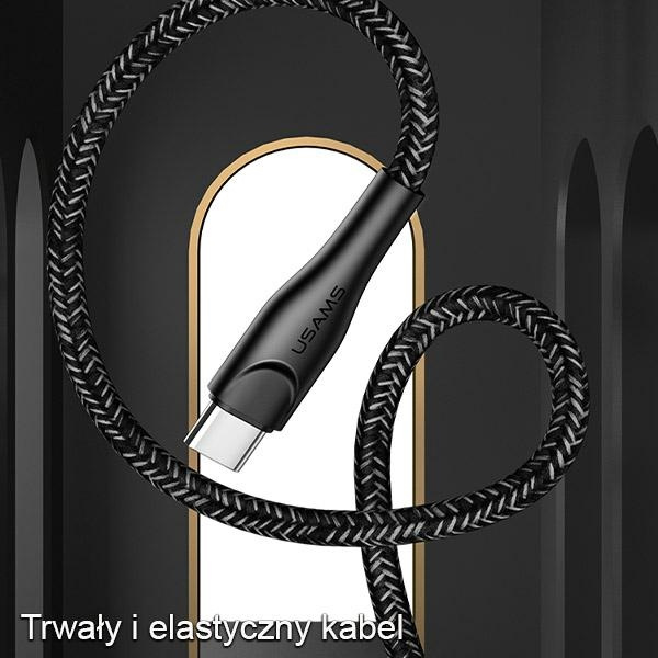 USAMS Kabel pleciony U41 USB-C/USB Fast Charge 1m czerwony/red SJ392USB02 (US-SJ392)