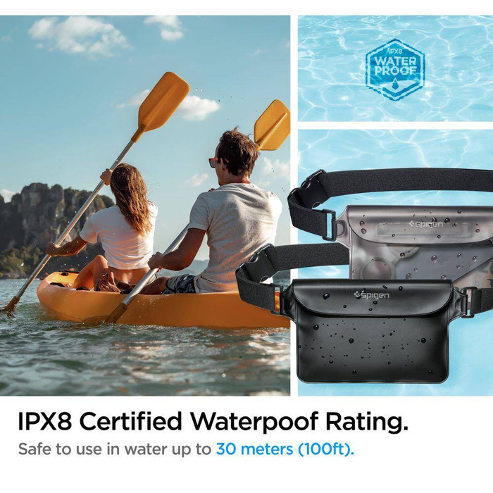 Etui Spigen A620 Uniwersalna Saszetka Wodoodporna Torebka Nerka Na Biodra Waterproof Waist Bag Black