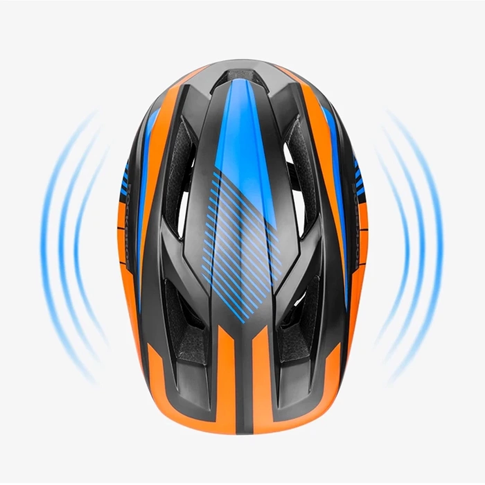 [PO ZWROCIE] Kask rowerowy dziecięcy z odpinaną szczęką Rockbros TT-32SOBL-M rozmiar M - czarno-pomarańczowy