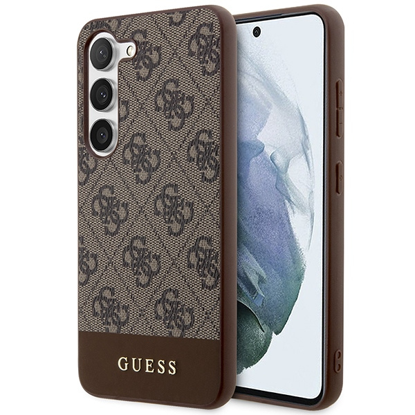 Etui Guess GUHCS23MG4GLBR S23 Plus S916 brązowy/brown hardcase 4G Stripe Collection