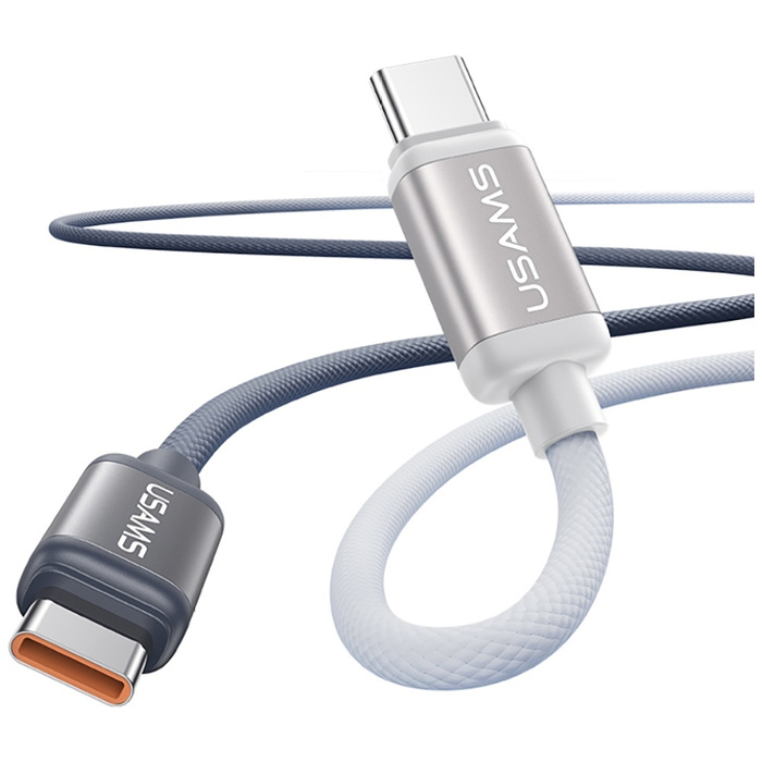 Kabel USAMS Bicolor Series SJ756 PD 60W  USB-C/USB-C 1.2m czarno biały