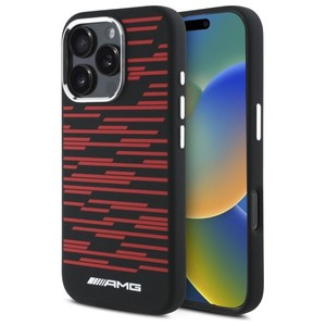 Etui AMG iPhone 16 Pro czarny/black hardcase Silicone Graphics MagSafe