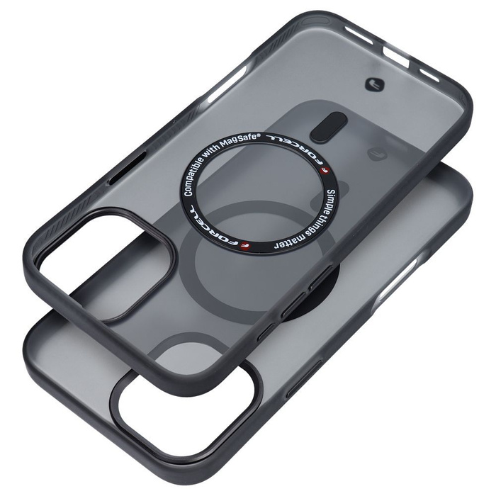 Etui na iPhone 16 PRO Forcell F-Protect Levels Dual Layer 4D technology zgodny z MagSafe Military Drop-Test smoky black