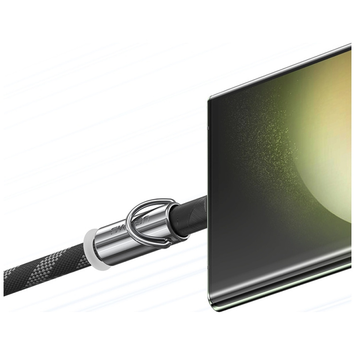 Smycz do telefonu z kablem do ładowania  Usams SJ745 60W USB-C do USB-C 1.2m różowy