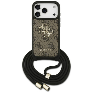 Etui Guess 4G Big Logo Cord Stap         Crossbody do iPhone 17 Pro brązowy