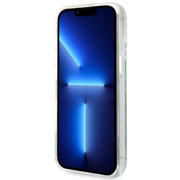 Etui GUESS Apple iPhone 14 Plus Flower Liquid Glitter Zielony Hardcase