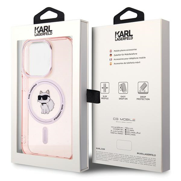 Etui Karl Lagerfeld KLHMP15LHFCCNOP iPhone 15 Pro 6.1" różowy/pink hardcase IML Choupette MagSafe Case