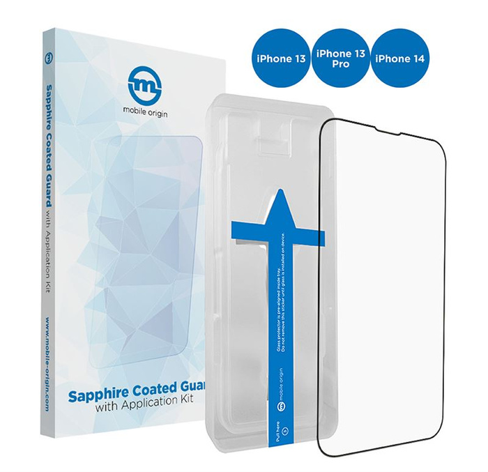 Szkło Hartowane Mobile Origin Screen Guard iPhone 14 / 13 Pro / 13 Sapphire Coated with applicator